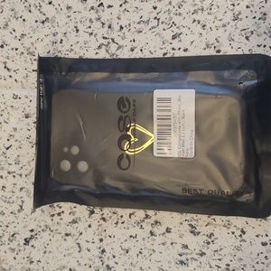 I phone 11 pro max case in black w gold heart